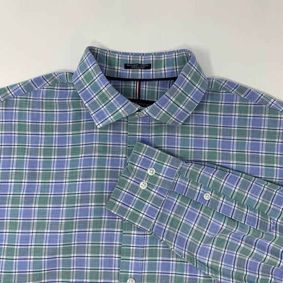 Tommy Hilfiger Other - Tommy Hilfiger Men's light blue/green/white plaid Size Large‎ Shirt